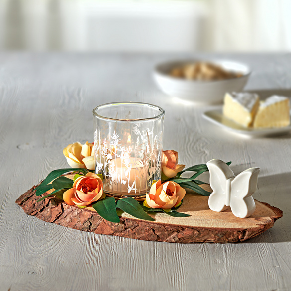 Teelichthalter-Set Frühlingsdeko mit Schmetterling