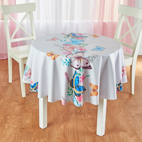 Tischdecke "Bunte Schmetterlinge" abwaschbar Ø 140 cm