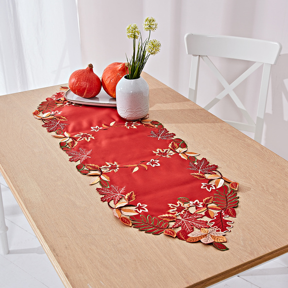 Tischläufer "Blätter" mit Cut-outs 120x40 cm