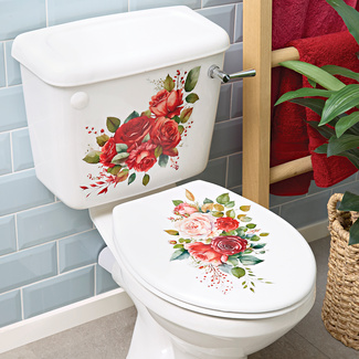 Toiletten-Aufkleber-Set Rosen Toiletten-Aufkleber-Set Rosen