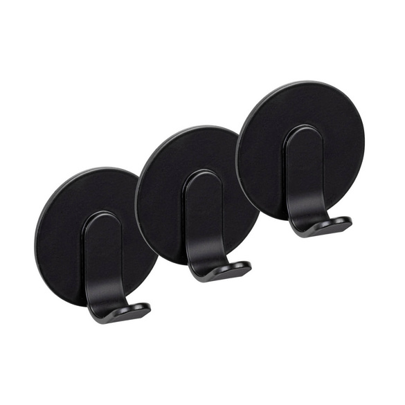 Turbo-Loc® Wandhaken „Bivio“, 3er Set, schwarz matt