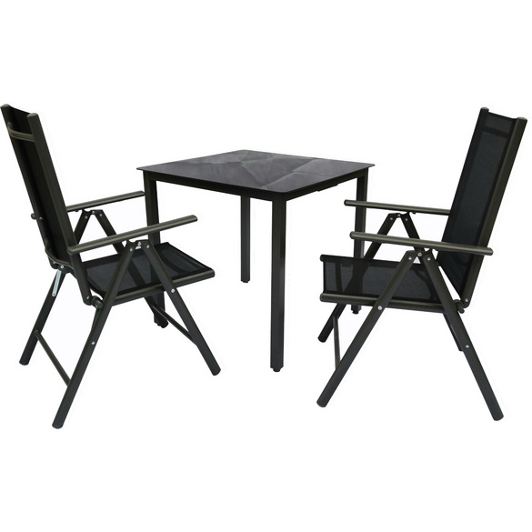 Tlg. Sitzgruppe: 80 x 80 cm Tisch + 2 Stühle