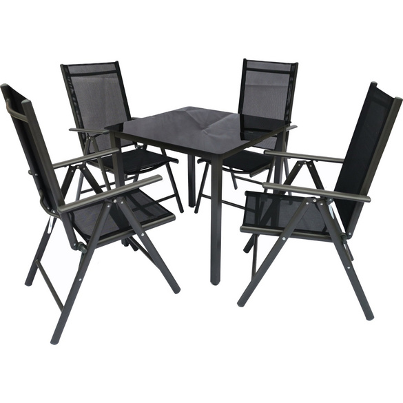 VCM 5-tlg. Sitzgruppe: 140 x 80 cm Tisch + 4 Stühle