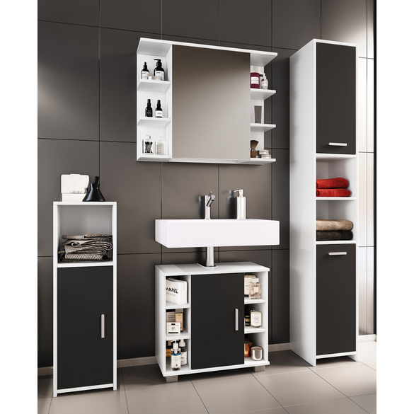 Badmöbelset Badezimmer Set "Zalo II" Weiß 4-tlg