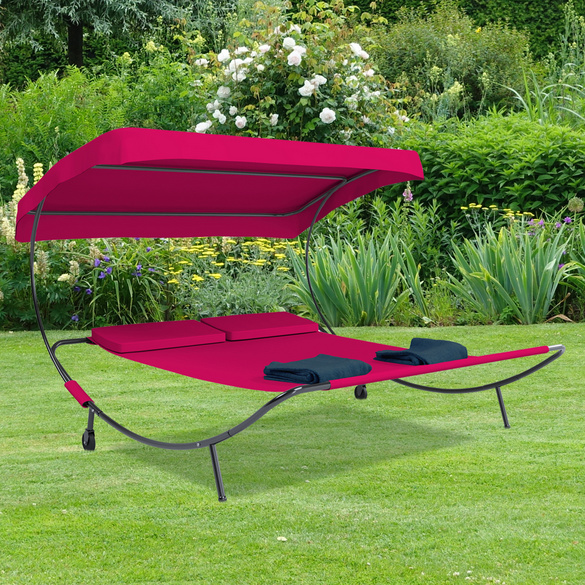 Doppelliege Gartenliege "Bindox" Rot