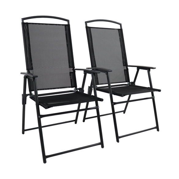 Metallgartenstuhl 2er Set Anthrazit