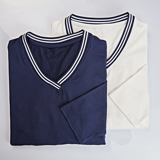 V-Shirts blau + weiß 2er-Set V-Shirts blau + weiß 2er-Set