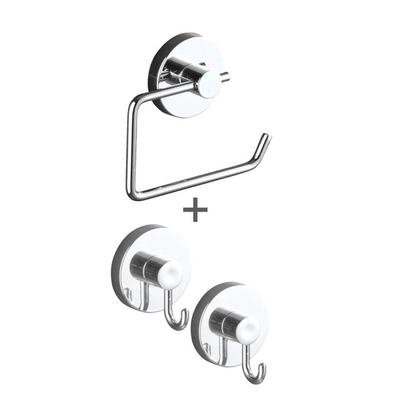 Vacuum-Loc® Toilettenpapierhalter „Milazzo“ mit 2 Haken, 3-tlg