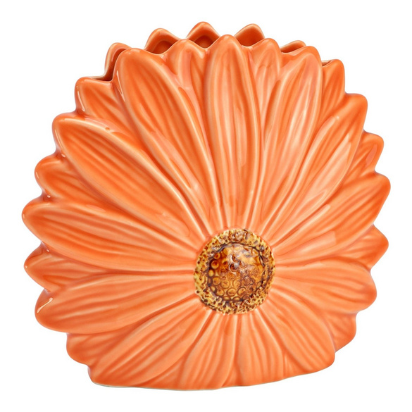 Vase in Blütenform aus Keramik Apricot