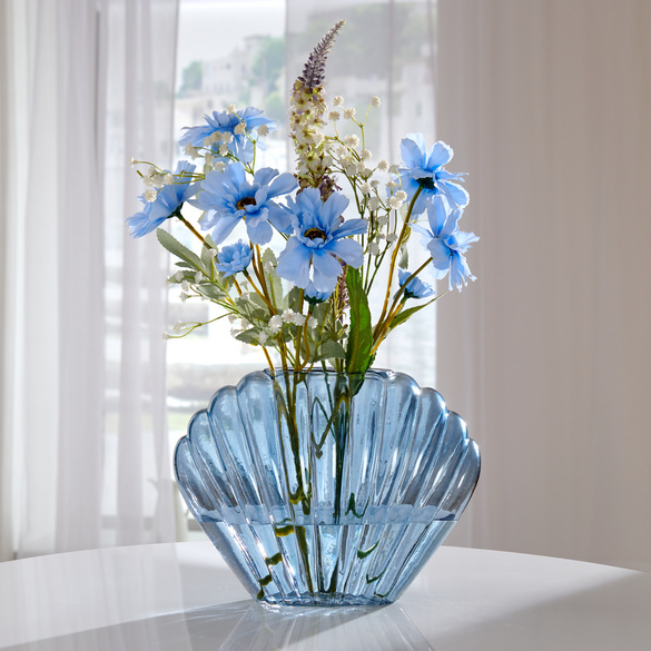 Pagen Vase in Muschelform hellblau