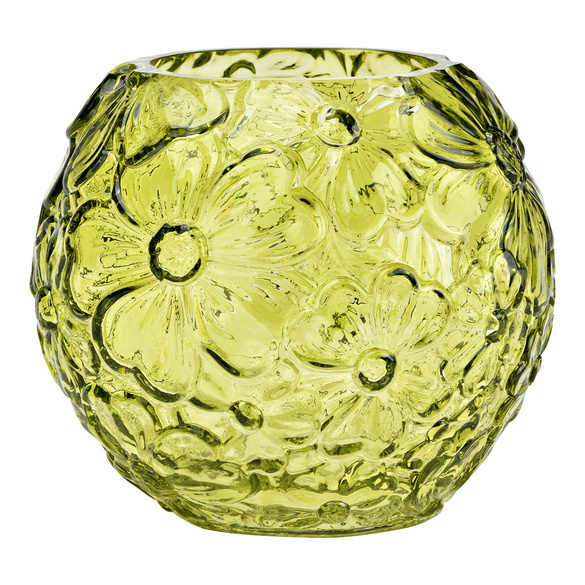 Vase mit Blumendekor grün 13 cm Höhe