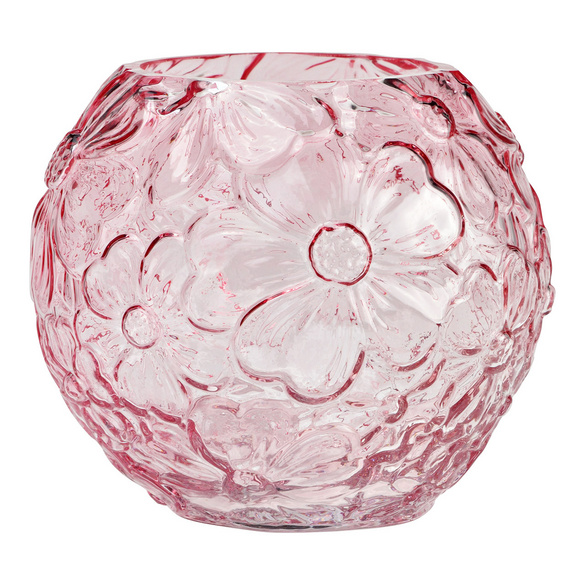 Vase mit Blumendekor rosa 13 cm Höhe