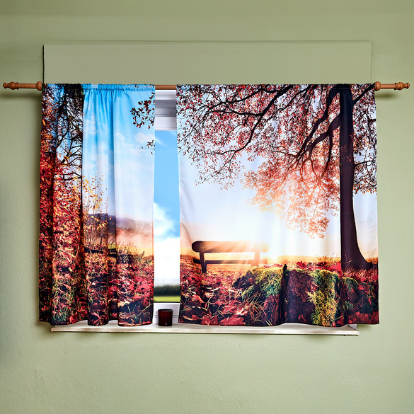 Vorhang "Herbstwald" 140x140 cm , 2er-Set