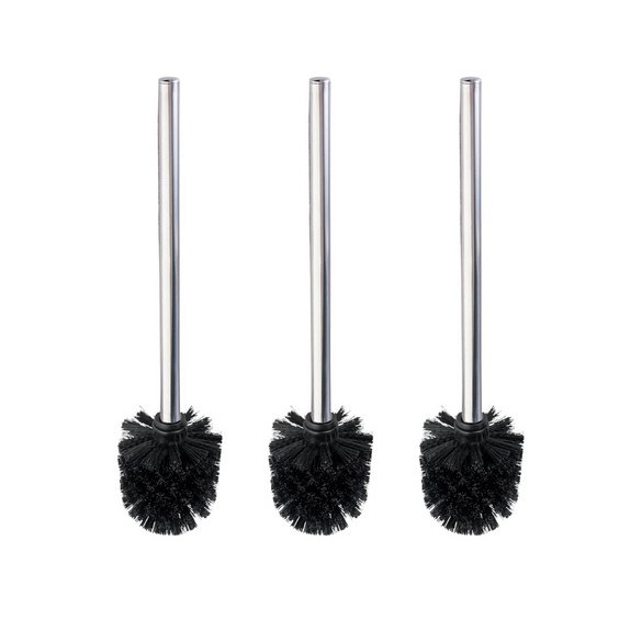 WC-Bürste mit Edelstahlstiel „Glänzend“ 3er Set Schwarz