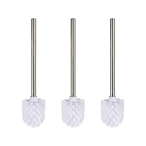 WC-Bürste mit Edelstahlstiel „Glänzend“ 3er Set Weiß
