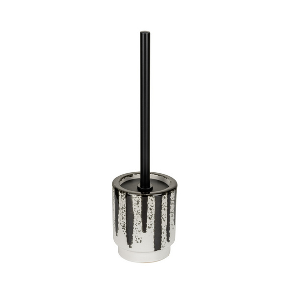 WC-Garnitur „Subiza“ Keramik/Metall Weiß-Schwarz