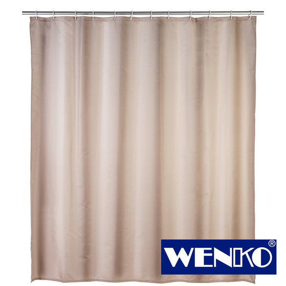 Anti-Schimmel Duschvorhang Uni Beige, Textil (Polyester), 180 x 200 cm, waschbar