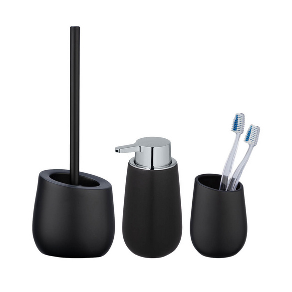 Bad-Accessoire-Set "Badi" Schwarz 3-tlg