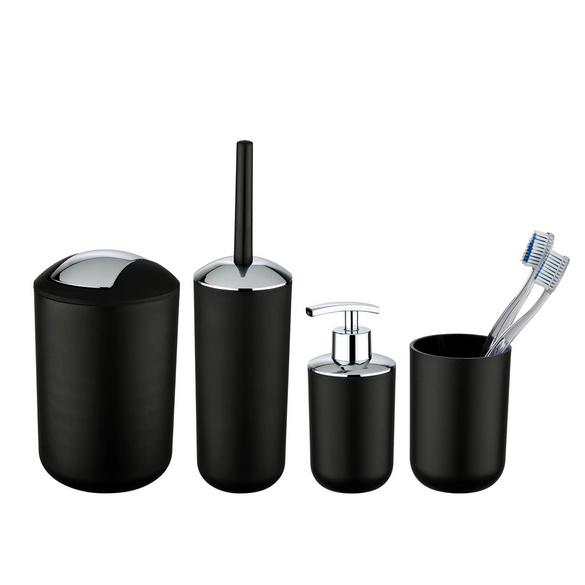 Bad-Accessoire-Set "Brasil" Schwarz 4-tlg