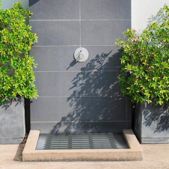 Badematte Mod. Indoor & Outdoor Grau, 50 x 80 cm, mit rutschhemmender Struktur