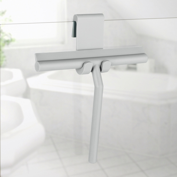 Badezimmerwischer Silikon Mola Grau, Edelstahl ummantelt mit Silikon