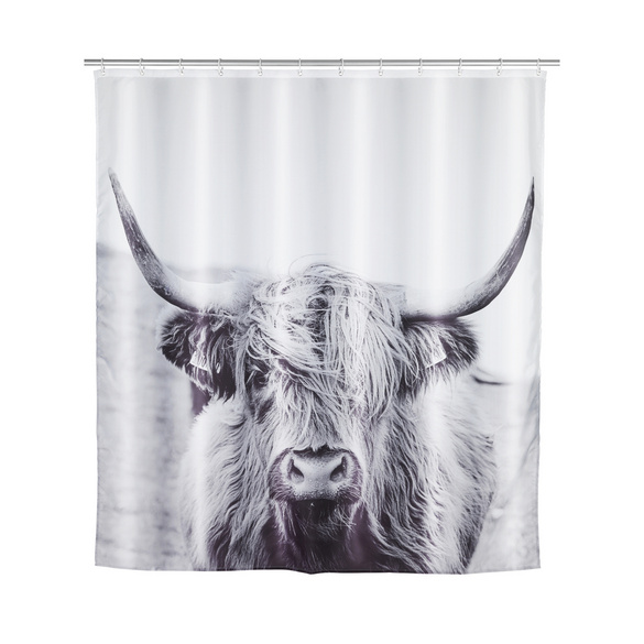 Duschvorhang Yak, Textil (Polyester), 180 x 200 cm, waschbar