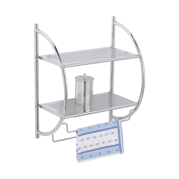 Exclusiv Wandregal mit 2 Ablagen, mit Handtuchhalter