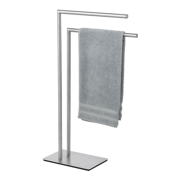 Handtuchständer Mod. Recco Edelstahl satiniert, schwere Bodenplatte für sicheren Stand