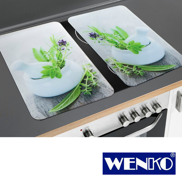 WENKO Herdabdeckplatte Universal Kräutergarten 2er Set, für alle