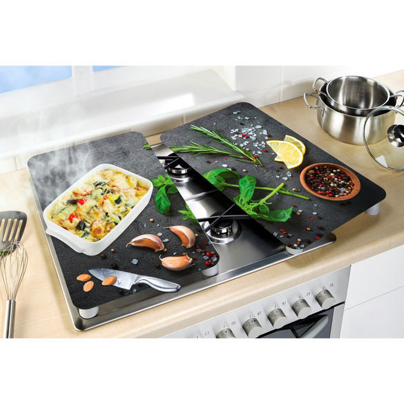 Herdabdeckplatten Universal Kräuter 2er Set, für alle Herdarten