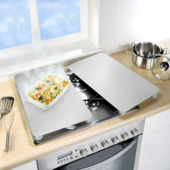 Herdabdeckplatten Universal Silber 2er Set, für alle Herdarten