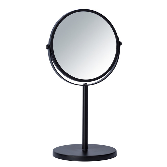 Kosmetik-Standspiegel Assisi Ø 17 cm Schwarz