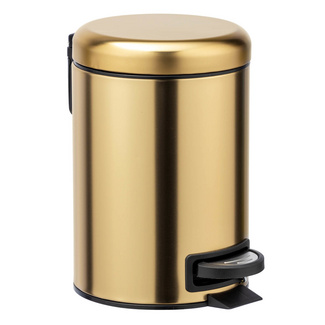 WENKO Kosmetik Treteimer Mod. Leman, Gold matt, 3 L, Edelstahl, 3 Liter WENKO Kosmetik Treteimer Mod. Leman, Gold matt, 3 L, Edelstahl, 3 Liter