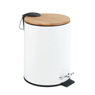 WENKO Kosmetik Treteimer Tortona Easy-Close Weiß matt, 3 Liter, Bambus-Deckel WENKO Kosmetik Treteimer Tortona Easy-Close Weiß matt, 3 Liter, Bambus-Deckel