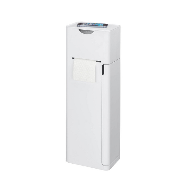 Stand WC-Garnitur Mod. Imon 6 in 1 Weiß matt, integrierter Toilettenpapierhalter, WC-Bürstenhalter