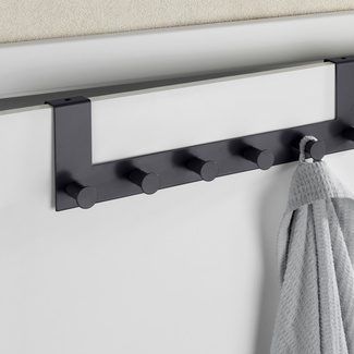 WENKO Türgarderobe Celano Schwarz, 6 Haken, für Türfalzstärken bis 2 cm WENKO Türgarderobe Celano Schwarz, 6 Haken, für Türfalzstärken bis 2 cm