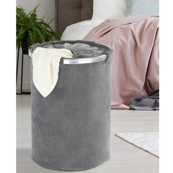 Wäschesammler Cordoba Grau, Wäschekorb, 68 l