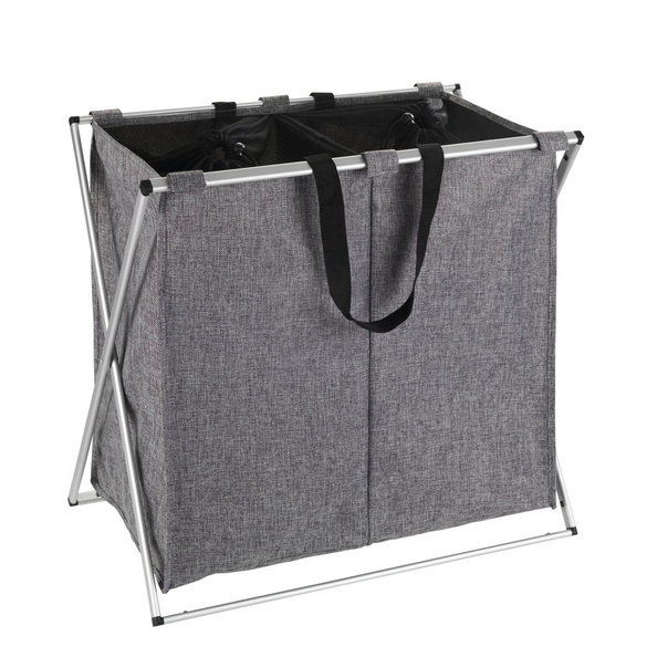 Wäschesammler Duo Grau meliert, Wäschekorb, 120 l