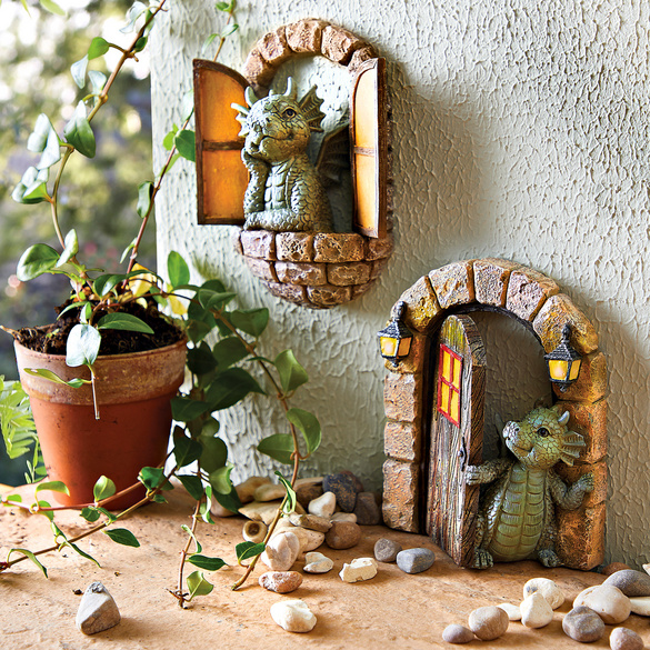 Wanddeko "Drachen" 2er-Set