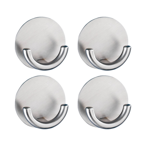 Wandhaken „Rondo“, 4er Set, Edelstahl matt