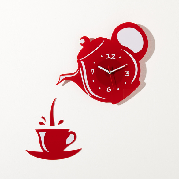 Pagen Wanduhr "Kaffeklatsch" rot