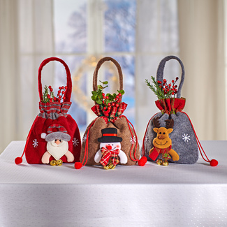 3 Filz-Geschenktaschen Weihnachten – Motiv 'Special Delivery To Santa', Wasserabweisend, Mit Klettverschluss & Stabilen Henkeln