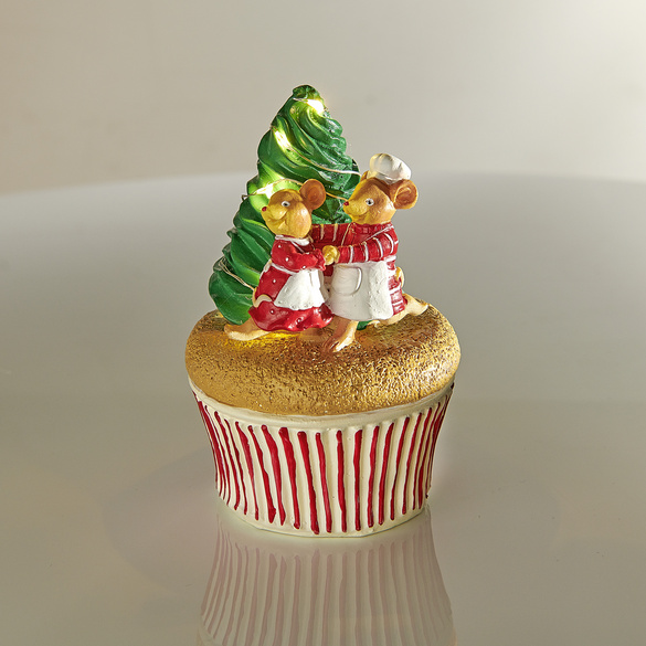 Weihnachtsdeko Weihnachtsmäuse auf Cupcake