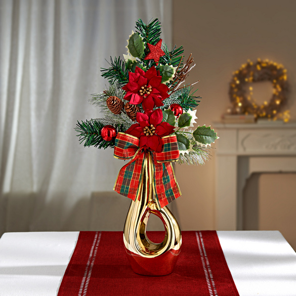 Weihnachtsgesteck Tanne mit Christstern