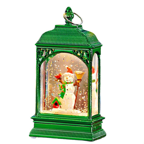 Weihnachtslaterne mit Glitter grün