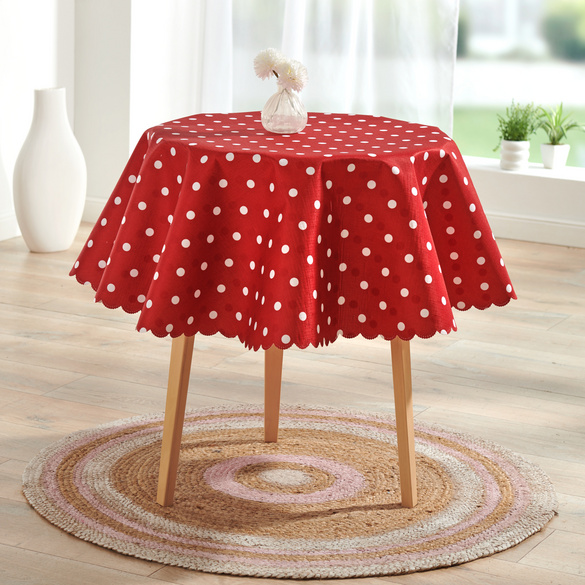 Wende-Tischdecke "Tupfen" Ø 140cm