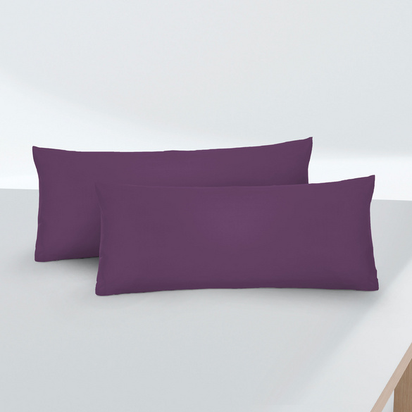 Feinjersey-Kopfkissenbezug Doppelpack dunkel violett, 2x 40x80 cm