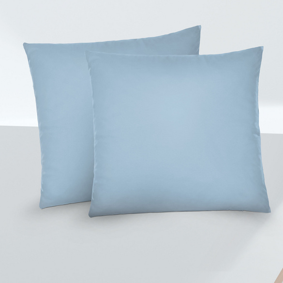 Feinjersey-Kopfkissenbezug Doppelpack eisblau, 2x 40x40 cm