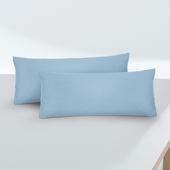 Feinjersey-Kopfkissenbezug Doppelpack eisblau, 2x 40x80 cm