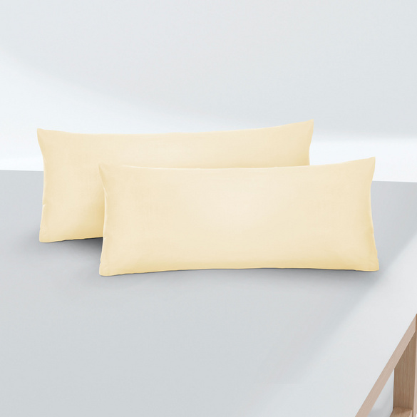 Feinjersey-Kopfkissenbezug Doppelpack gelb, 2x 40x60 cm